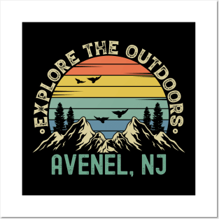 Avenel, New Jersey - Explore The Outdoors - Avenel, NJ Colorful Vintage Sunset Posters and Art